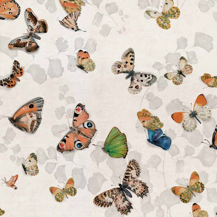 Coordonné behang Magic butterflies Linen