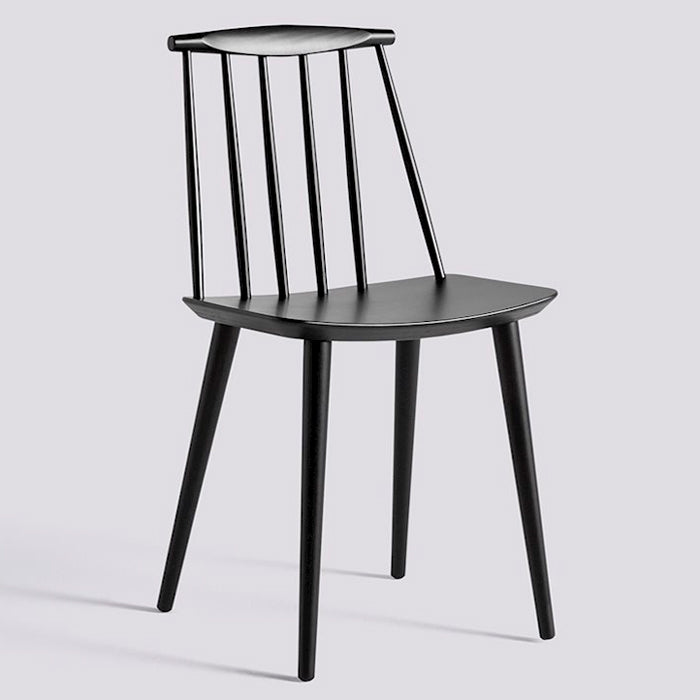 J77 chair J series black water based lacquered beech