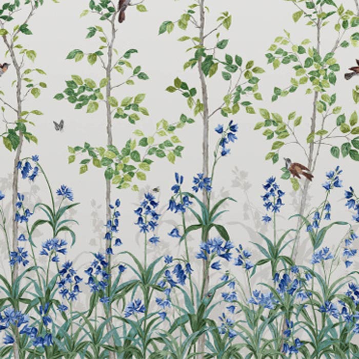 Little Greene behang bird & bluebell ceviche