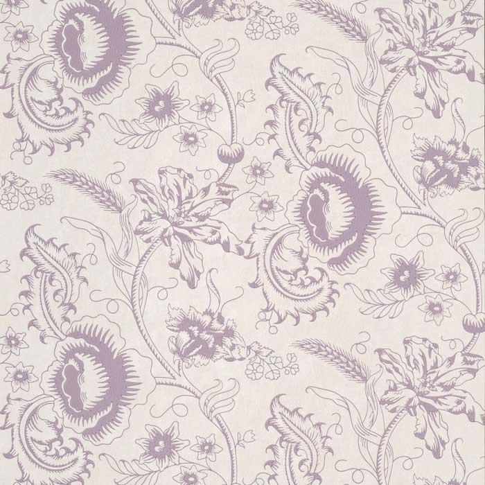 Little Greene Behang Woodblock Mono Plum