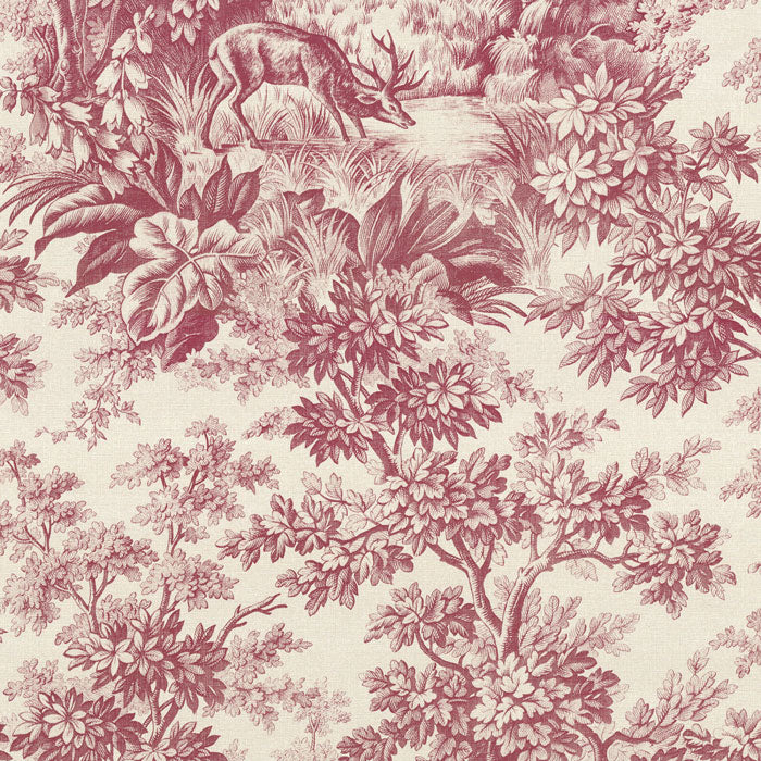 Little Greene Stag Toile burgundy