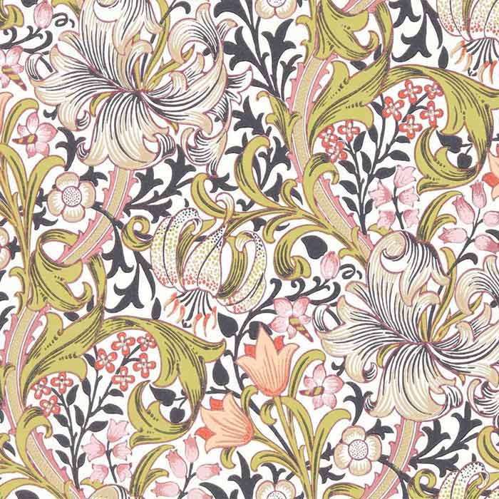 Morris and Co behang Golden Lily Espresso 510015