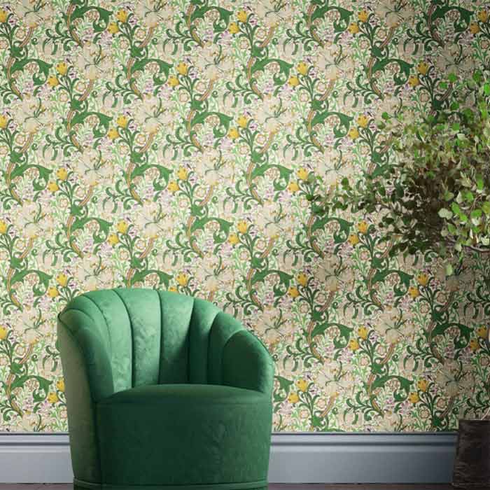 Morris and Co behang Golden Lily secret garden 510014