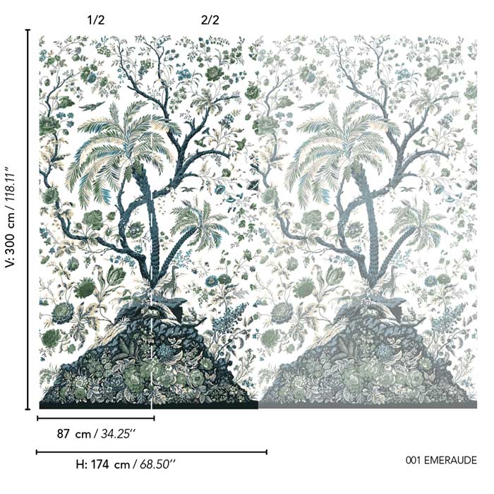 Pierre Frey behang Voile de genes Emeraude BP350001