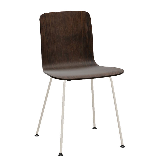 Vitra Hal Tube dining chair plywood donker eiken wit frame