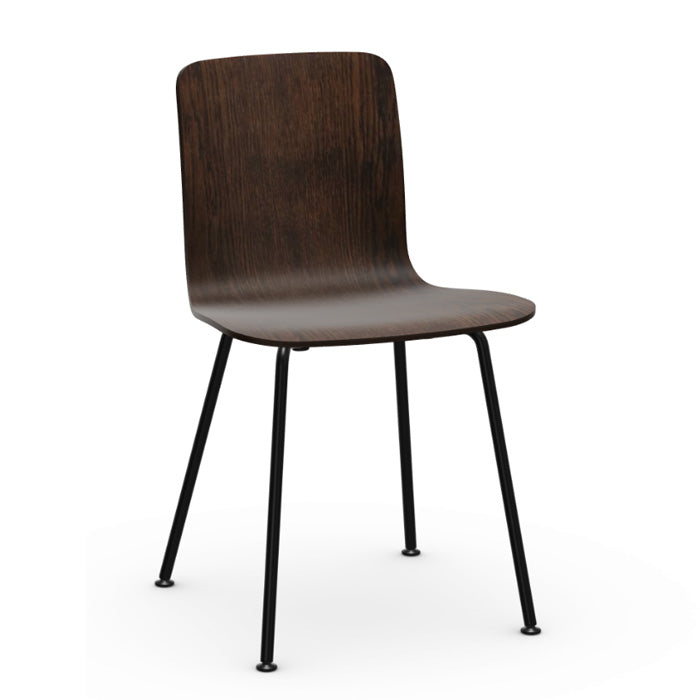 Vitra Hal Tube dining chair plywood donker eiken zwart frame