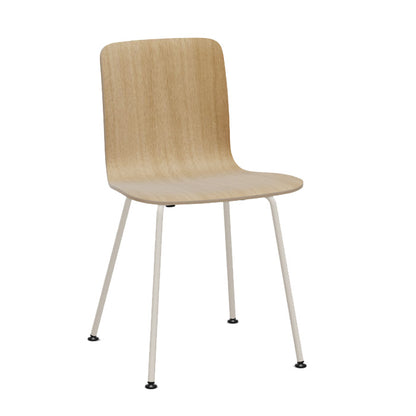 Vitra Hal Tube dining chair eiken plywood wit frame