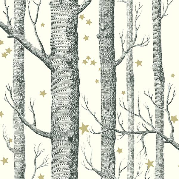Cole and Son behang - Woods &amp; stars - black &amp; white - 103/11050