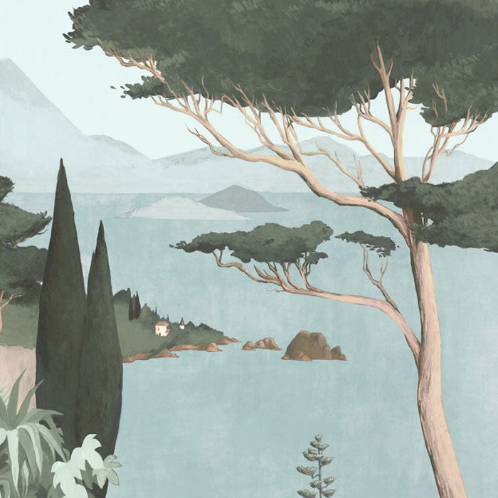 Les Dominotiers behang Lago di Garda Green
