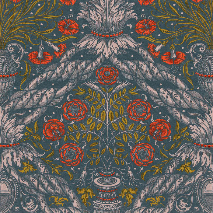 Mind the Gap Floral Ornament Scarlet WP20471