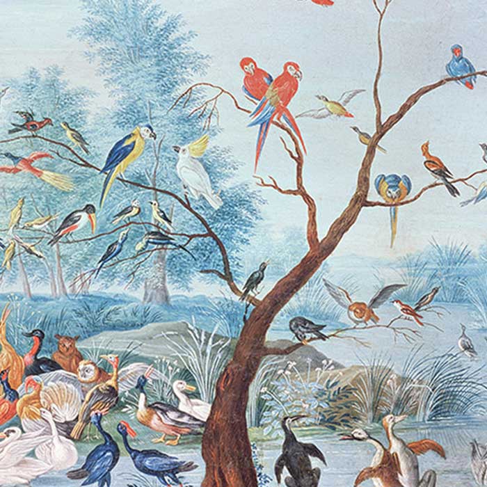 Les Dominotiers behang Tropical Birds